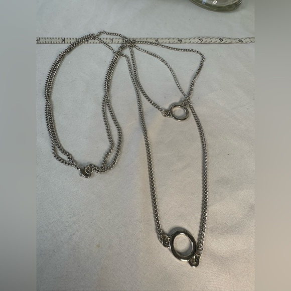 Long double strand statement necklace with circles - Picture 4 of 4